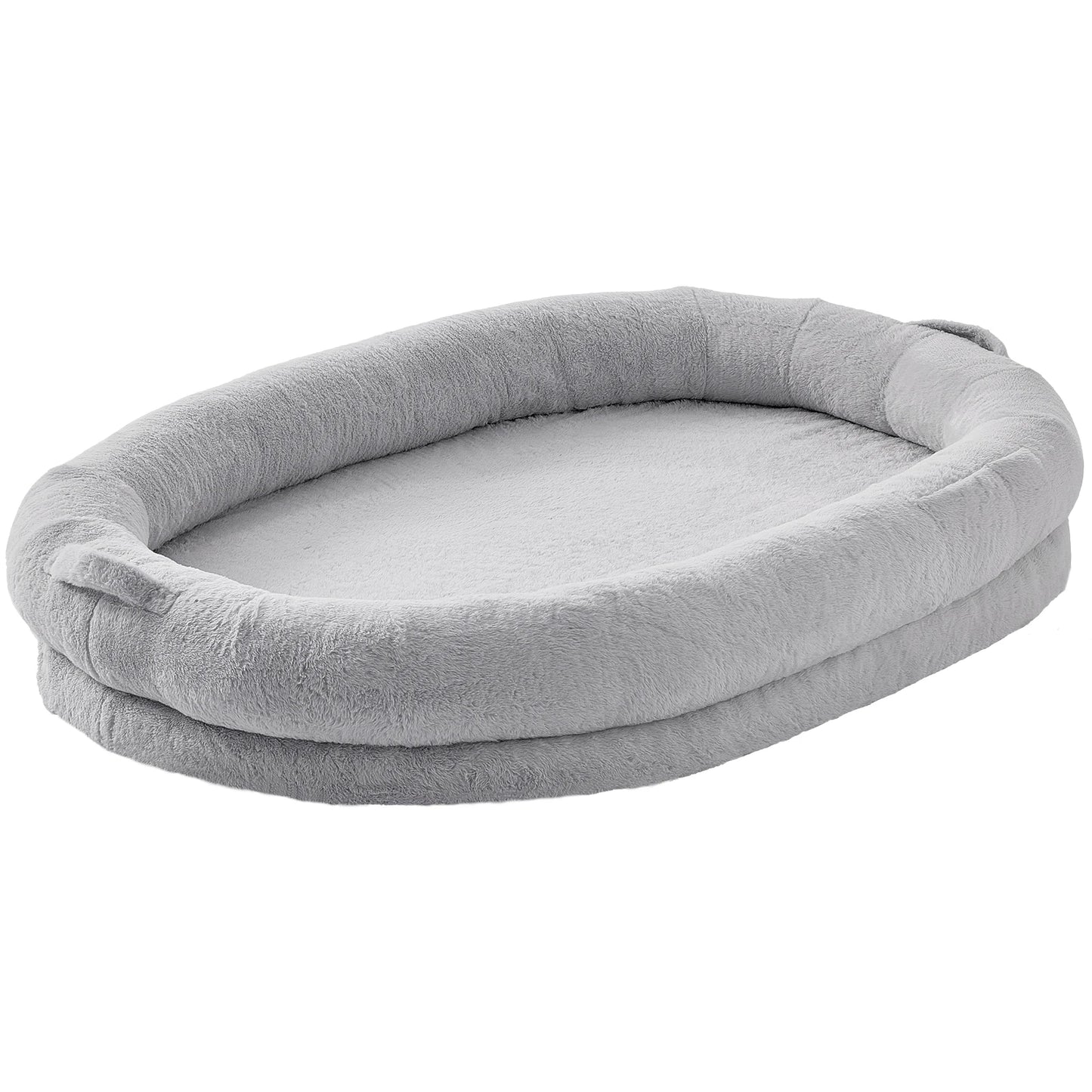 SucceBuy Adult Human Size Dog Bed With Orthopedic Foam Grey