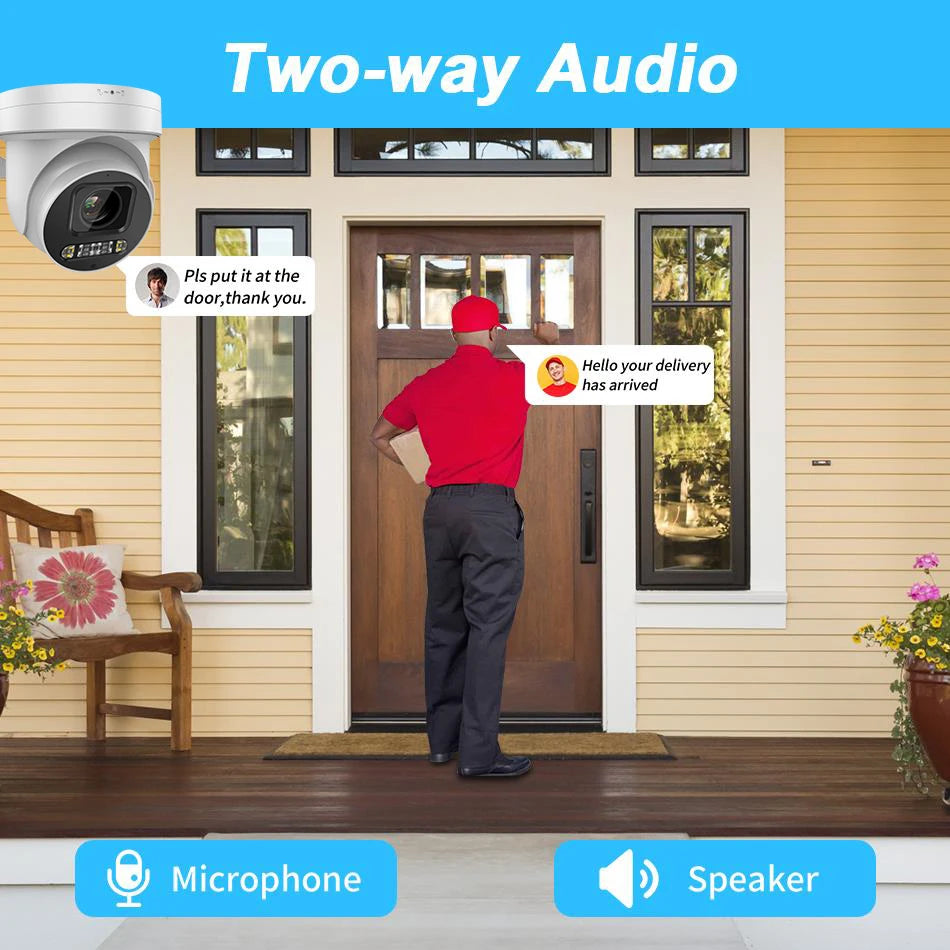 8MP ColorVu PTZ IP Camera 5X Zoom Hybrid Light 2-way Audio SD Card slot Network CCTV Camera Hikvision Compatible