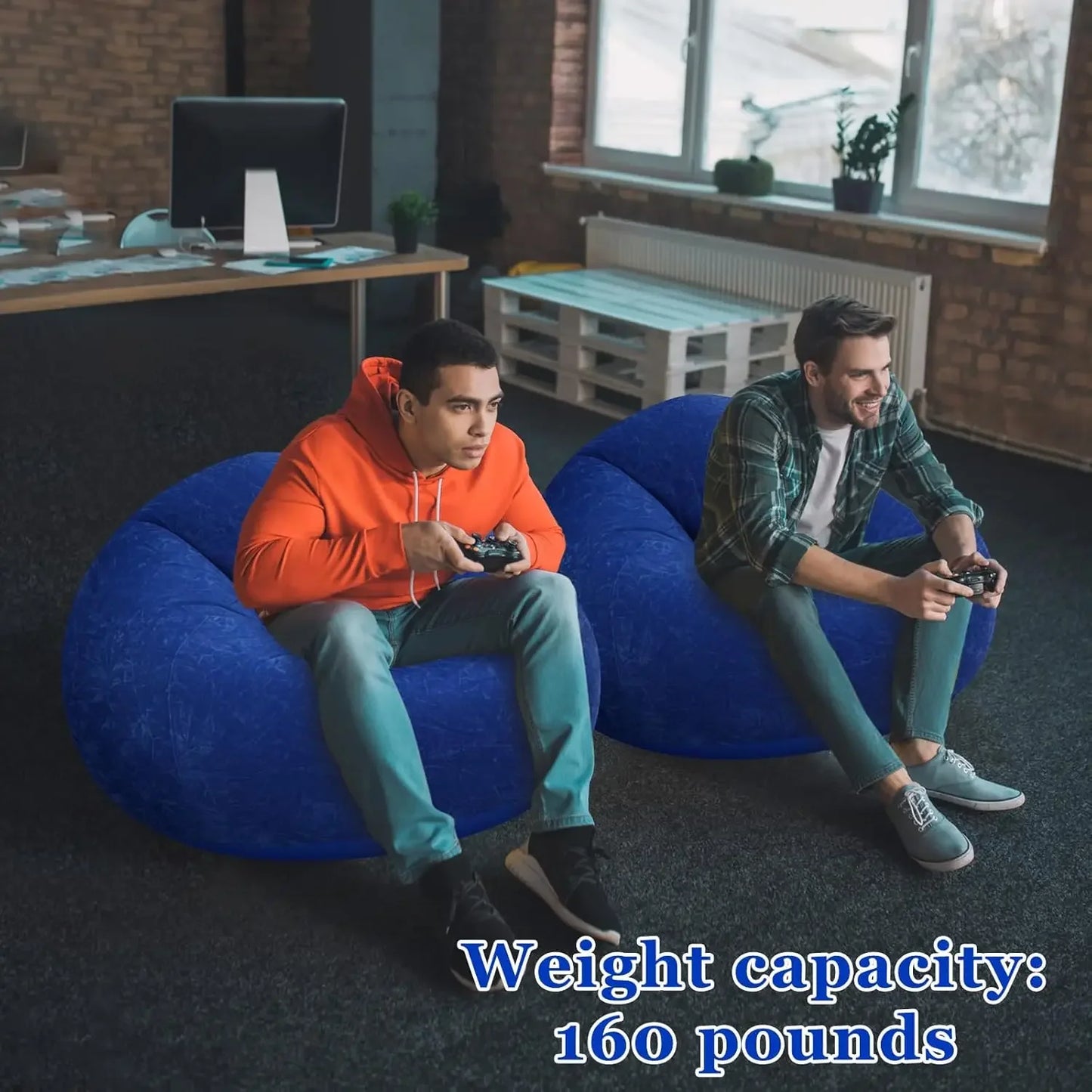 Inflatable Bean Bag Chairs Blow up Chairs Camping Chairs Inflatable Lazy Sofa Folding Portable Inflatable Chair