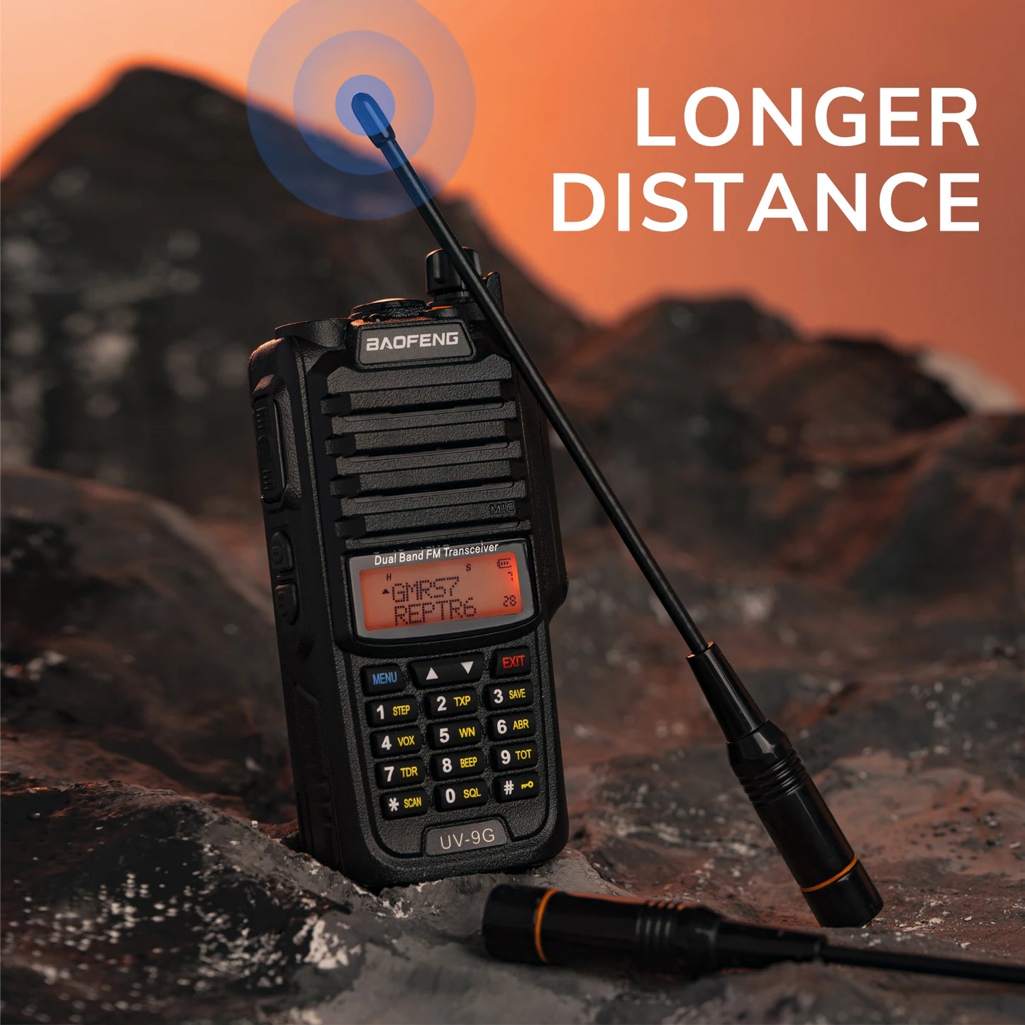 Baofeng UV-9G GMRS Radio Waterproof IP67 Dual Band NOAA Scanner Portable Walkie Talkie 1PC