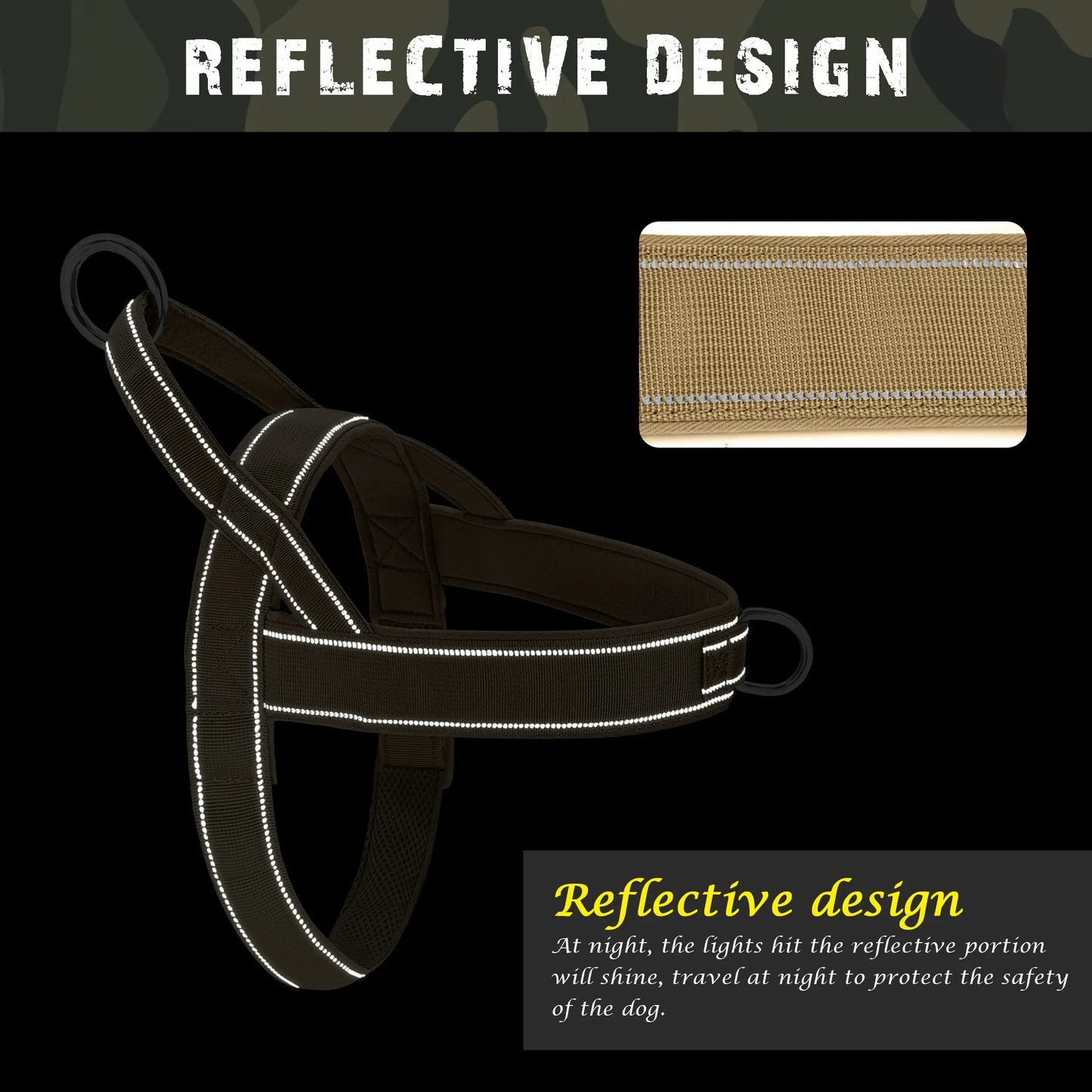Nylon Durable Dog Harness No Pull Pet Harness with Handle Reflective Training Harness for Small Medium Large Dogs