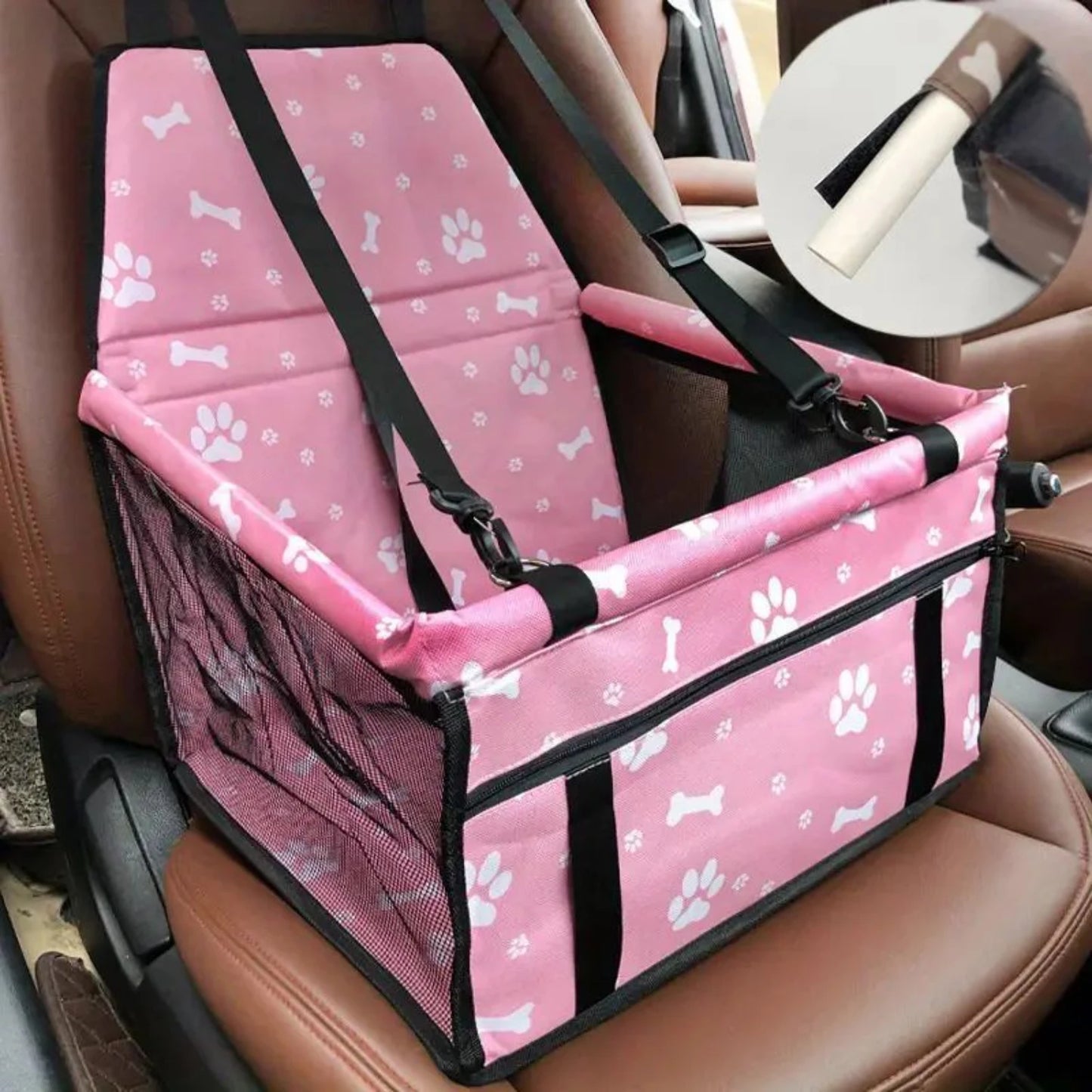 Pet Car Booster Seat For Dog And Cat Portable Breathable Bag With Seat Belt Safety Stable For Travel