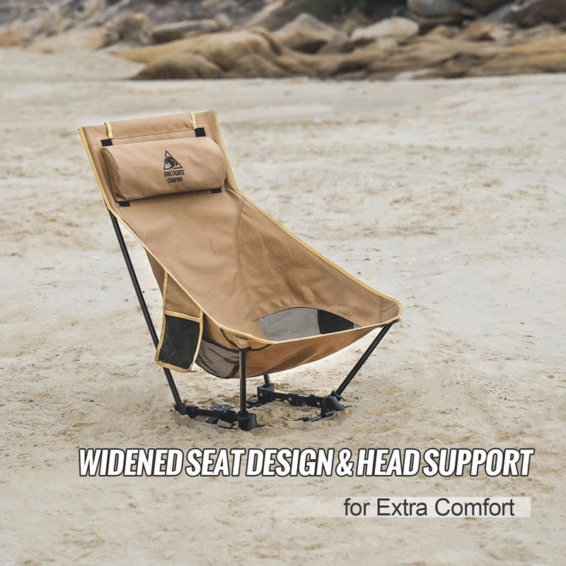 OneTigris Portable High Back Camping Chair for Outdoor Fishing Trekking BBQ Parties and Indoor Use