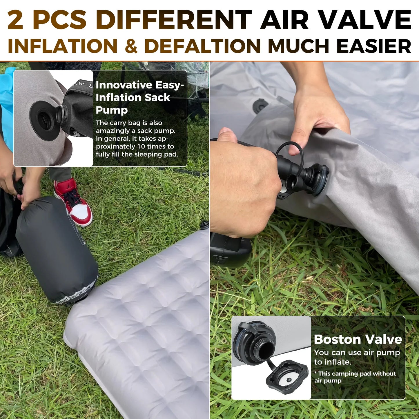 KingCamp Inflatable Double Camping Mat Portable Sleeping Bed Compact for Camping Hiking Backpacking Outdoor