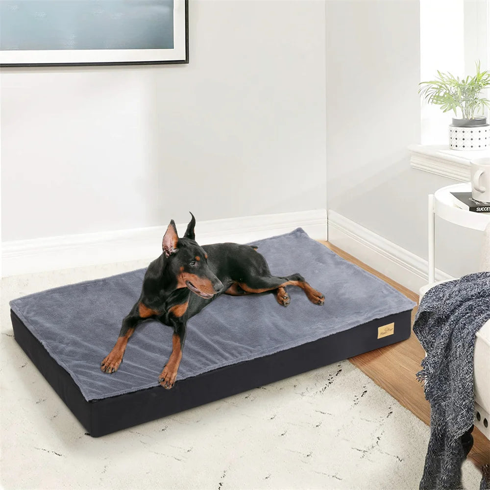 Large Orthopaedic Dog Bed Waterproof Cushion Pet Mattress 2 in 1 with Removable Washable Cover for Indoor and Outdoor Use