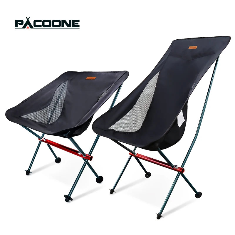 PACOONE Travel Ultralight Folding Chair Portable Moon Chair for Outdoor Camping Fishing Beach Hiking and Picnic