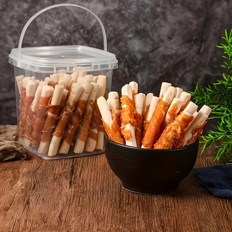 4 Pack Chicken Wrapped Rawhide Sticks 400g Dog Treats for Small Medium and Large Dogs