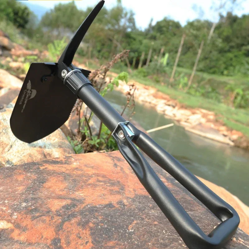 Outdoor Multi-functional Engineer Shovel Three-stage Folding Armyman Shovel Camping Vehicle Individual Shovel