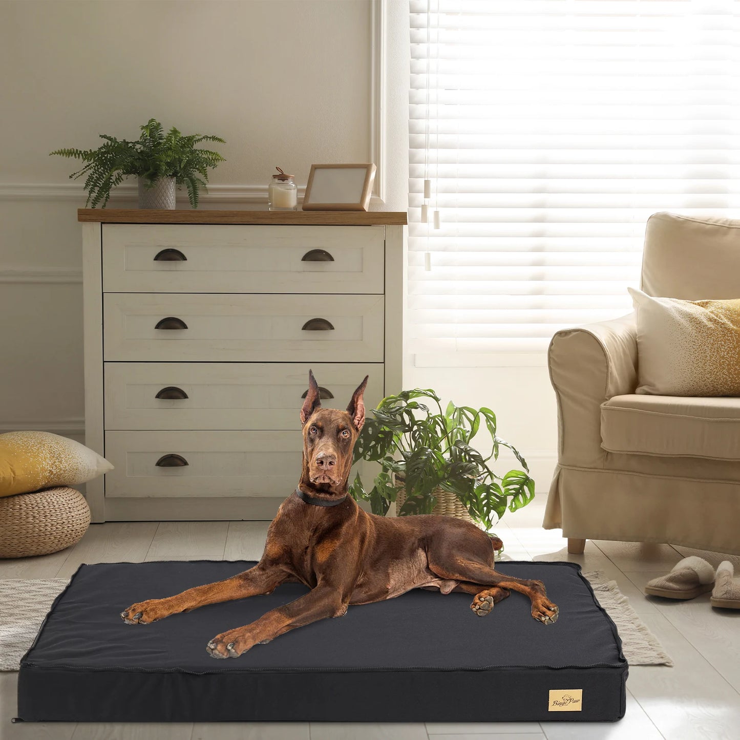 Washable Orthopedic Dog Bed For Large Dogs With Foam Sponge
