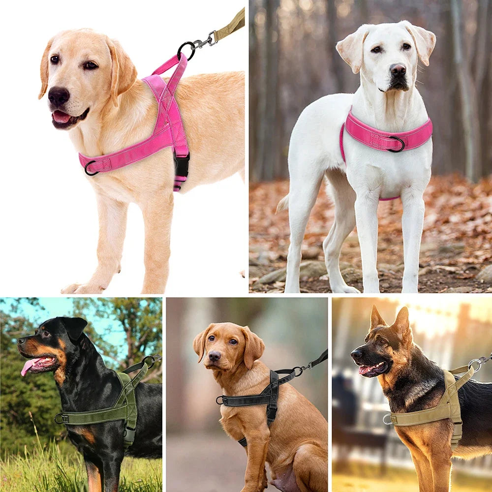 Nylon Durable Dog Harness No Pull Pet Harness with Handle Reflective Training Harness for Small Medium Large Dogs
