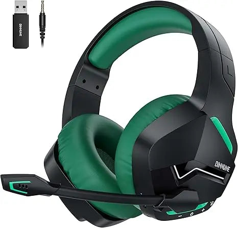 Binnune BW01 Wireless Gaming Headset with Microphone for PC PS4 PS5 2.4G Bluetooth USB Gamer Headphones for Laptop Computer