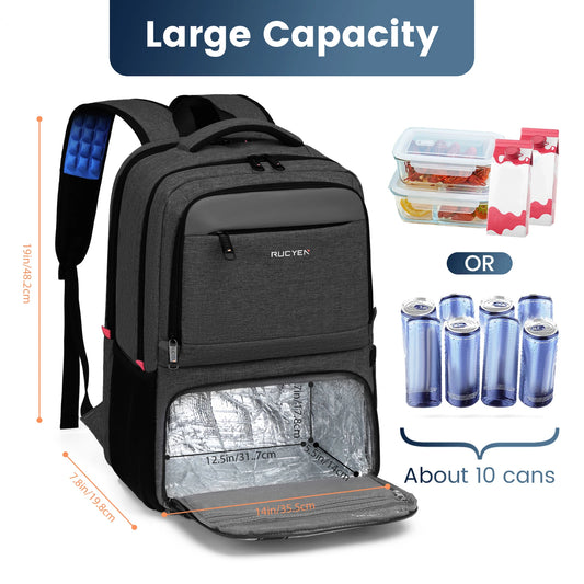 Insulated Backpack Lunch Bag Durable Waterproof Leak Proof Cooler Case for Camping with USB Port