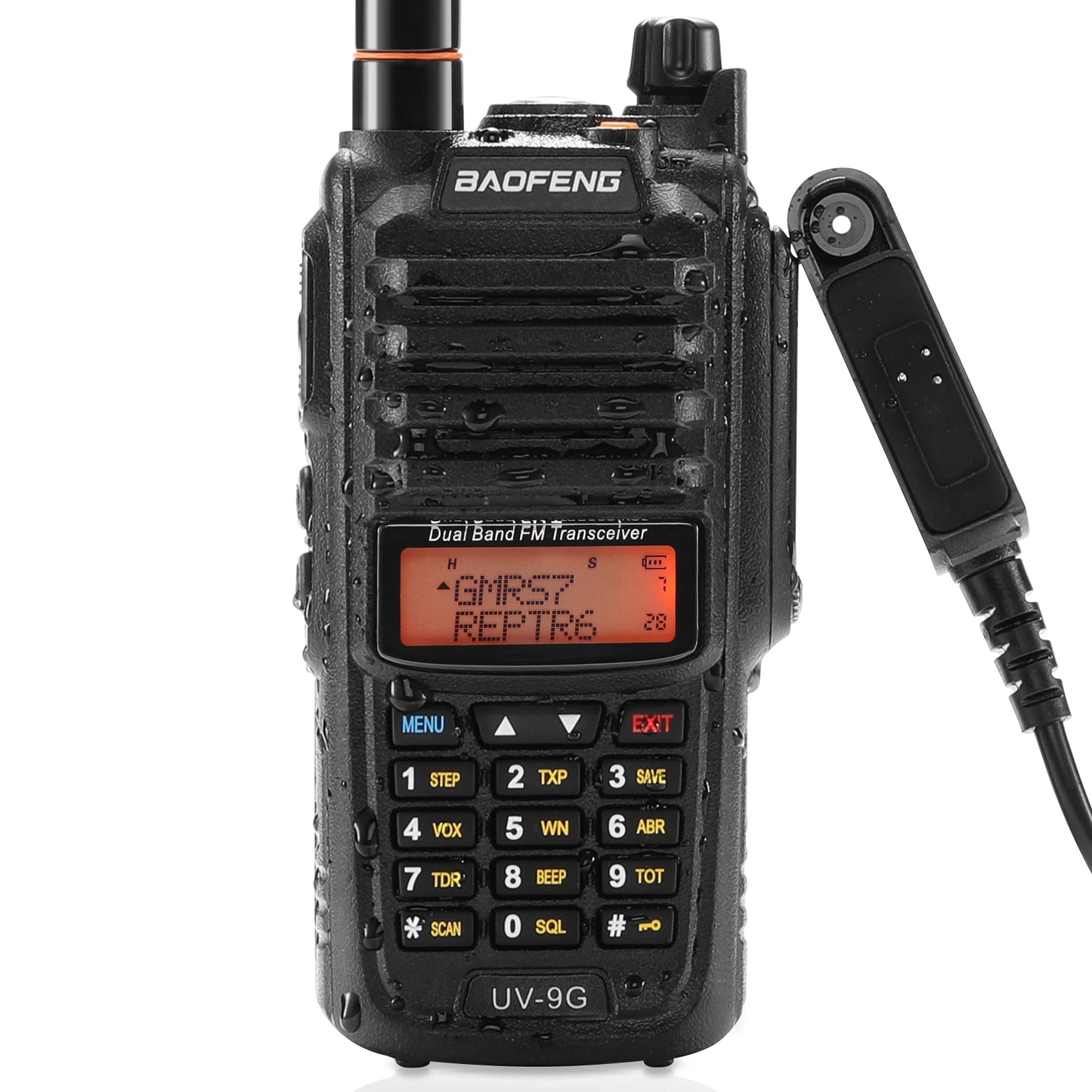 Baofeng UV-9G GMRS Radio Waterproof IP67 Dual Band NOAA Scanner Portable Walkie Talkie 1PC