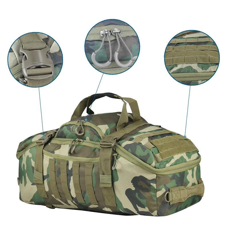 35L 50L 80L Outdoor Mountaineering Molle Tactical Backpack Large Duffel Bag for Hiking Camping and Travel