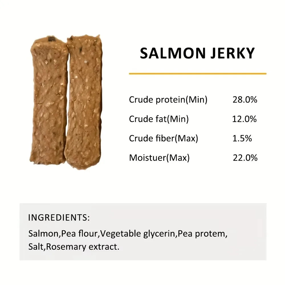 Natural Jerky Dog Treats Chewable Protein Snacks with Chicken Turkey Salmon Beef Duck Dental Health Treats for All Dog Sizes