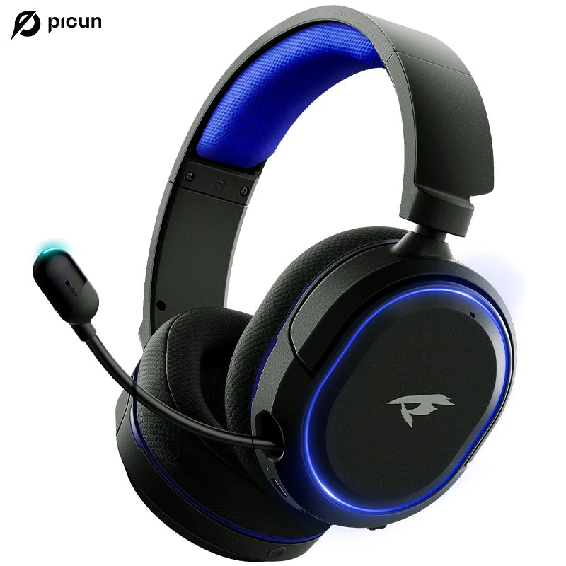 Picun G2 2.4G Wireless Gaming Headset Bluetooth Headphones 5ms Low Latency 7.1 Surround ENC Microphone for PC PS4 PS5 Phone Switch
