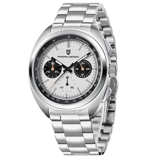 Pagani Design 2024 Retro Luxury Men's Sports Chronograph VK63 Quartz Watch AR Sapphire Waterproof Leather Clock