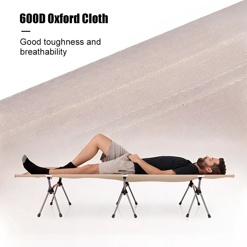 Westtune Camping Cot with Leg Extenders Portable Folding Bed Ultralight Aluminum Alloy Sleeping Cot for Outdoor Hiking Travel