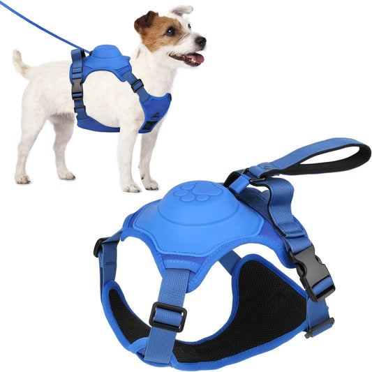 Adjustable Reflective Retractable No Pull Dog Harness for 15 to 33 Pounds Dogs Comfortable and Secure Walking Experience