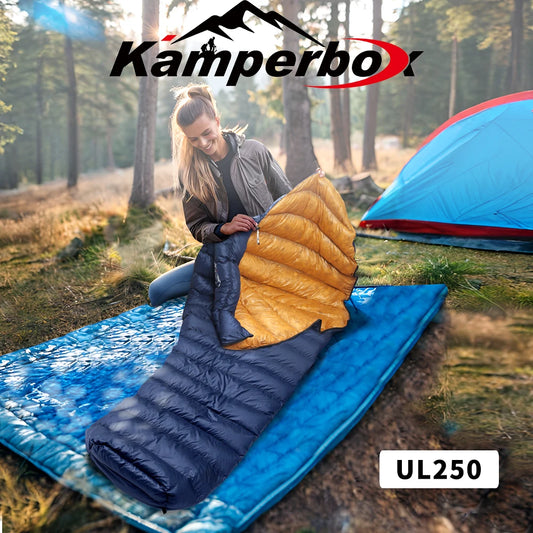 Kamperbox Ultralight Down Sleeping Bag for Camping Outdoor Use Comfortable Temperature Scale 5 to 0 Degrees