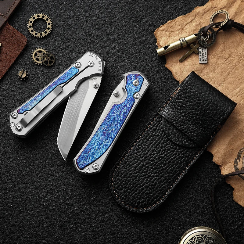 High Quality M390 Steel Folding Pocket Knife, Men's EDC Pocket Knife, Titanium, Outdoor Hiking Hunting, Camping Knife