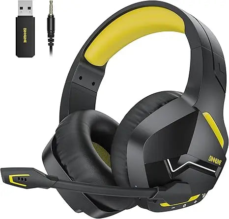 Binnune BW01 Wireless Gaming Headset with Microphone for PC PS4 PS5 2.4G Bluetooth USB Gamer Headphones for Laptop Computer