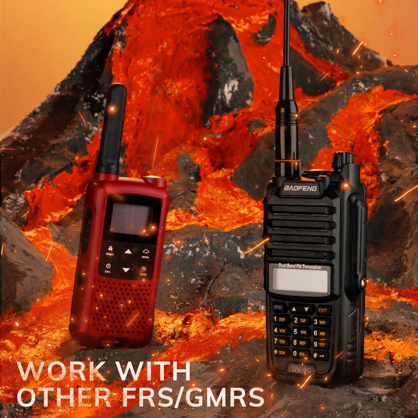 Baofeng UV-9G GMRS Radio Waterproof IP67 Dual Band NOAA Scanner Portable Walkie Talkie 1PC