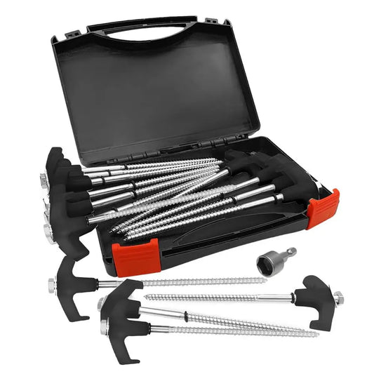 15 Pack Heavy Duty Metal Tent Stakes Spiral Ground Anchors for Camping and Outdoor Use