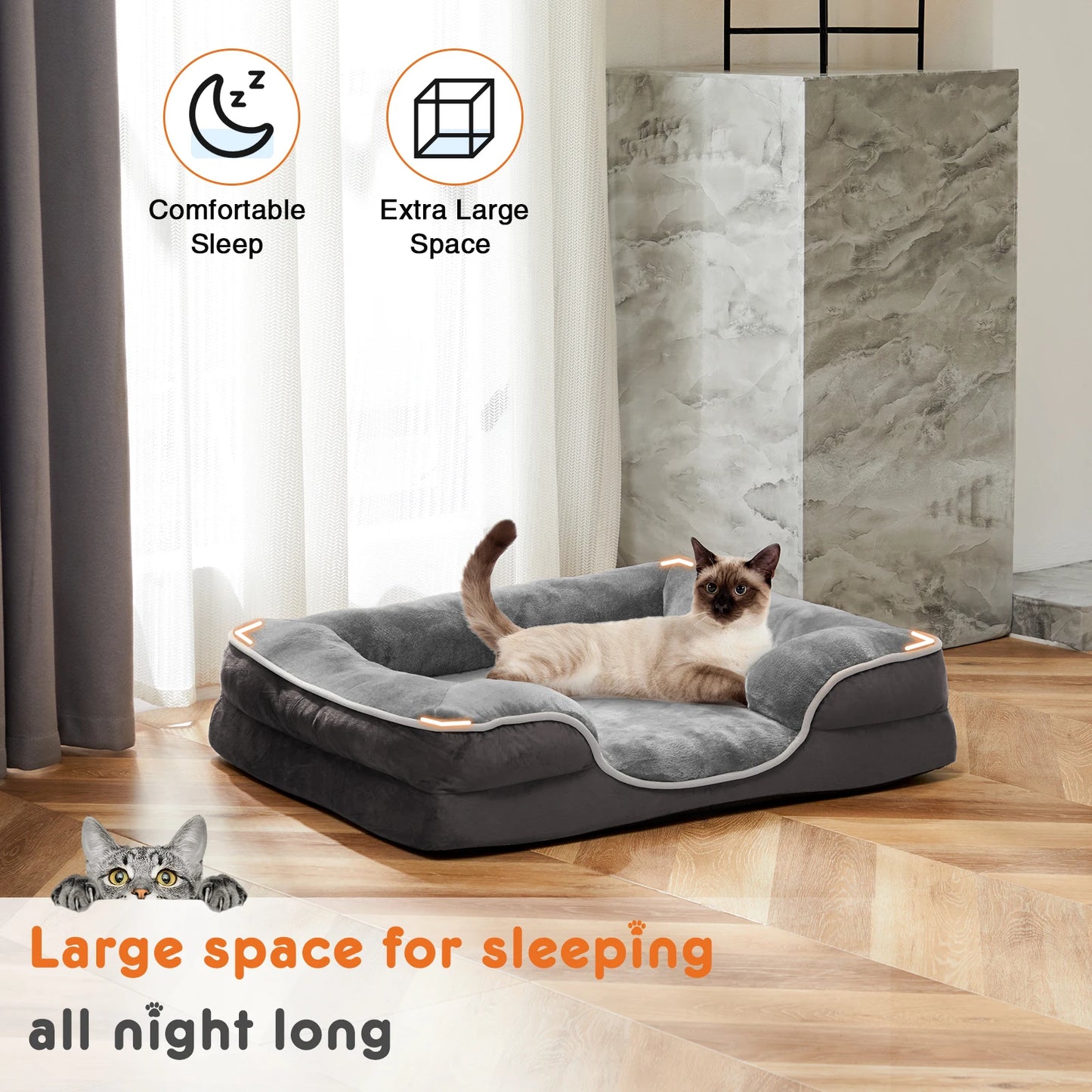 JHK Orthopedic Memory Foam Dog Bed for Small Dogs and Cats