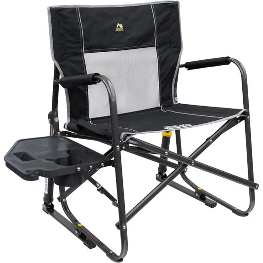 GCI Outdoor Freestyle Rocker XL with Side Table Portable Folding Rocking Chair with Solid Durable Armrests