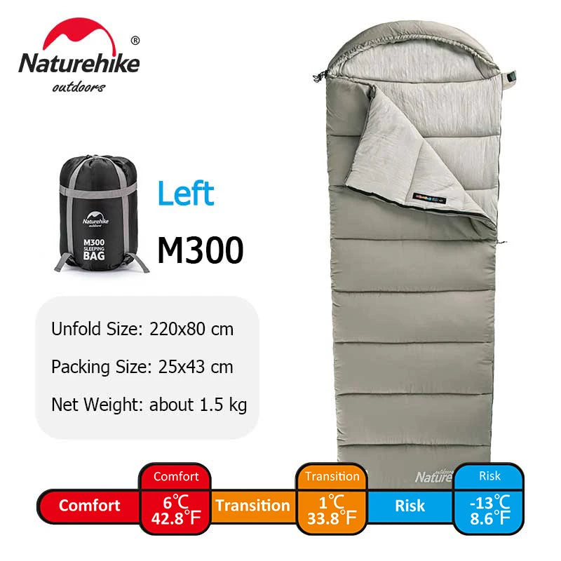 Naturehike Lightweight Sleeping Bag M180 Double Camping Sleeping Bag M300 Machine Washable Winter Sleeping Bag M400