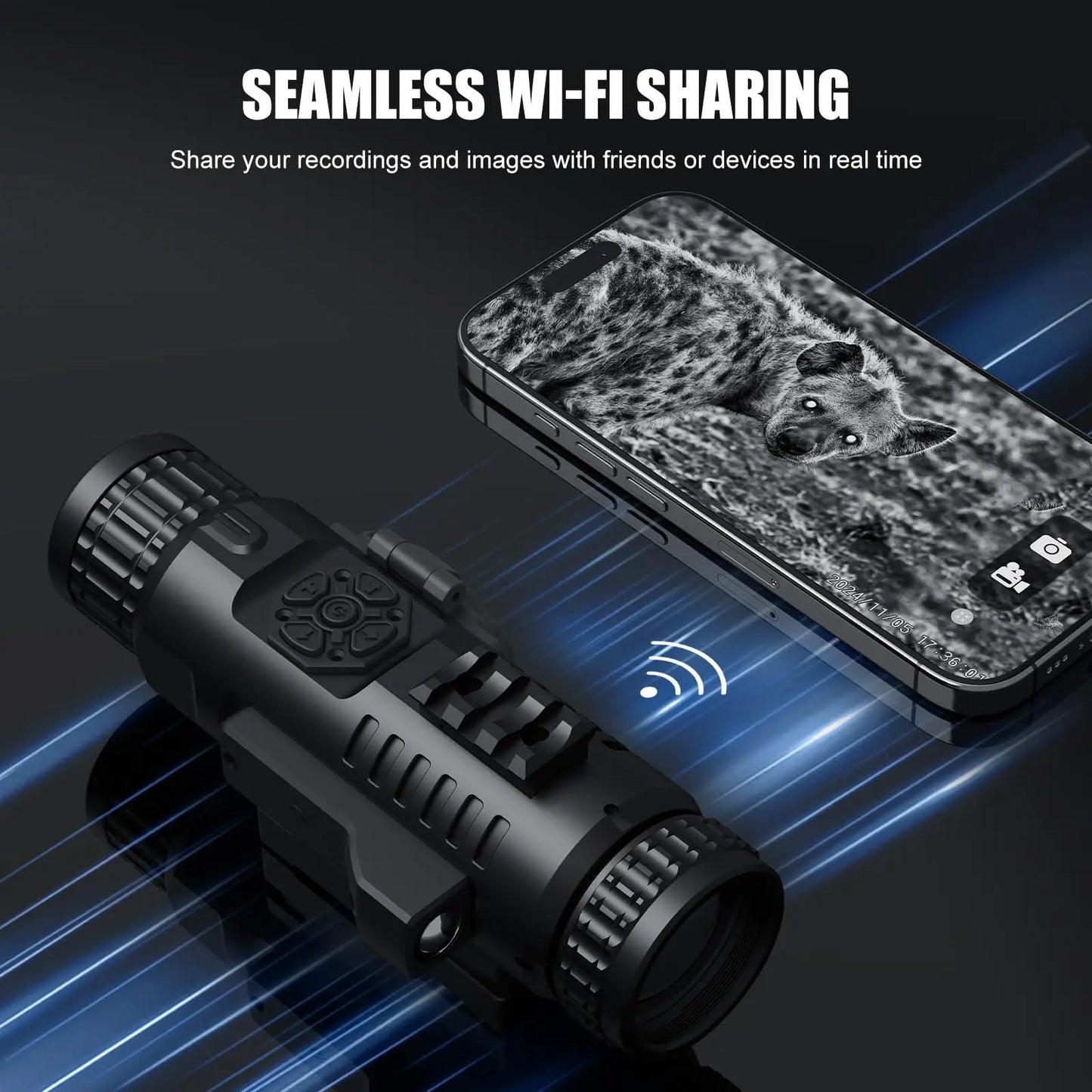 Digital Night Vision Scope, HD Day & Night 5-20X Hunting Night Vision Scope 2560x1920 Resolution Night Vision Scopes for Hunting