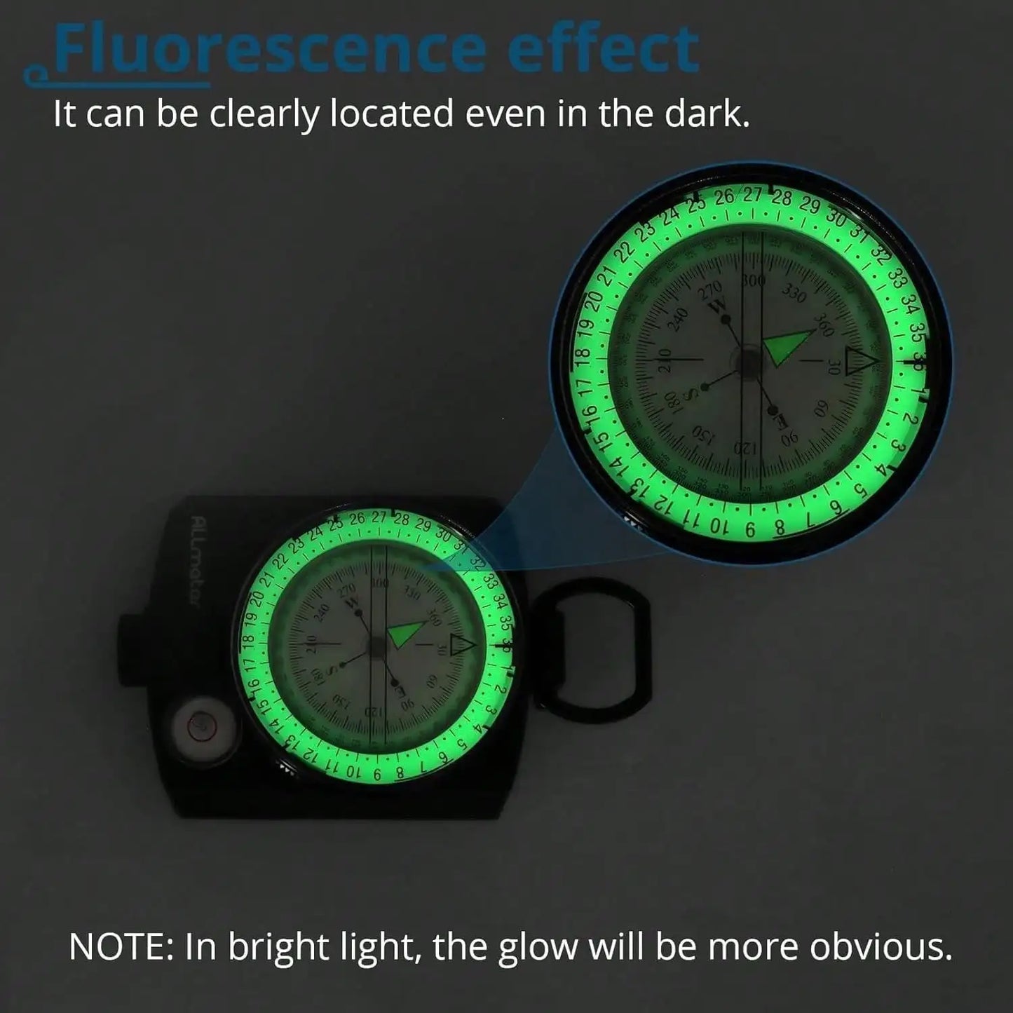 Compass Multifunction Waterproof Military Outdoor Handheld Metal Sighting With Bubble Level For Hiking Camping Climbing Biking