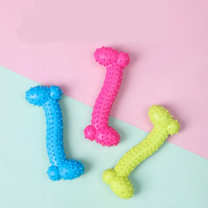 Pet TPR Bite Resistant Chew Toy for Dogs Small Biting Bone Puppy Accessories 1 Piece Random Color