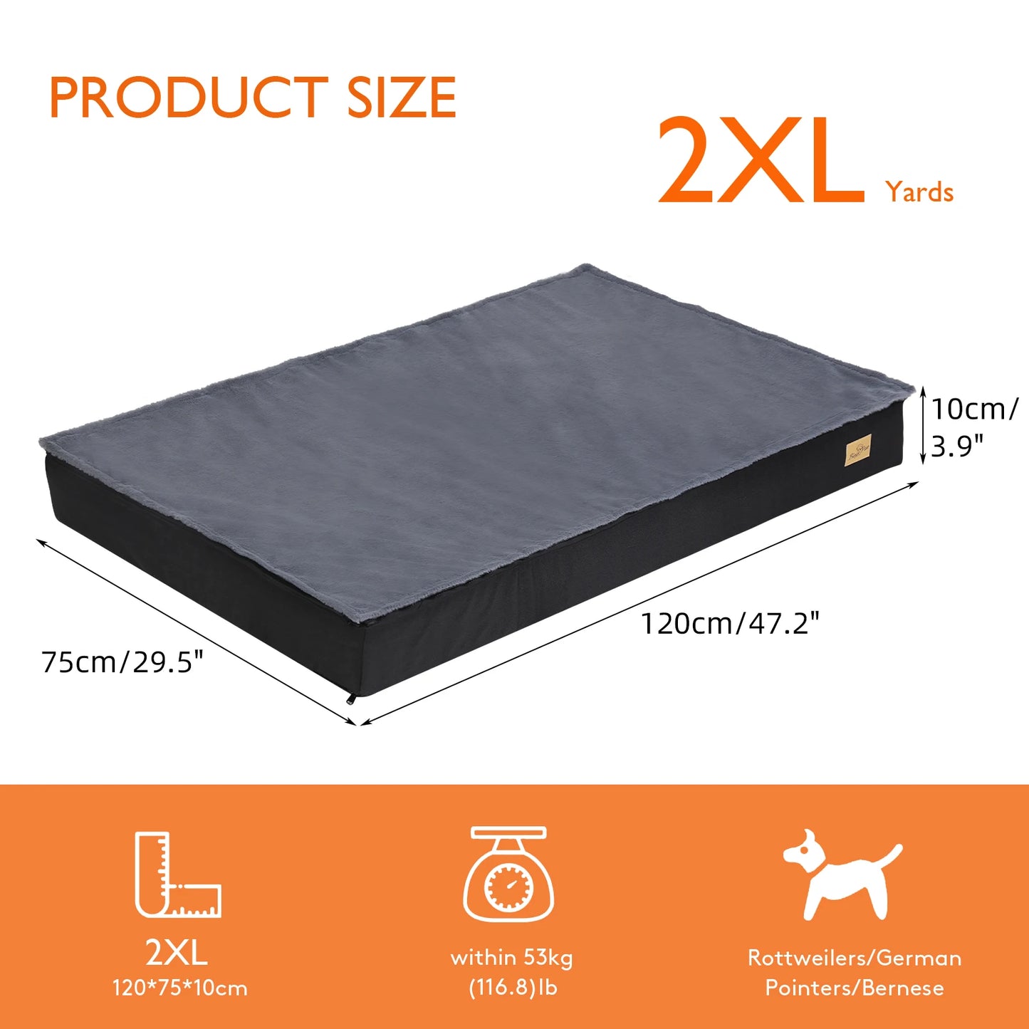 Washable Orthopedic Dog Bed For Large Dogs With Foam Sponge