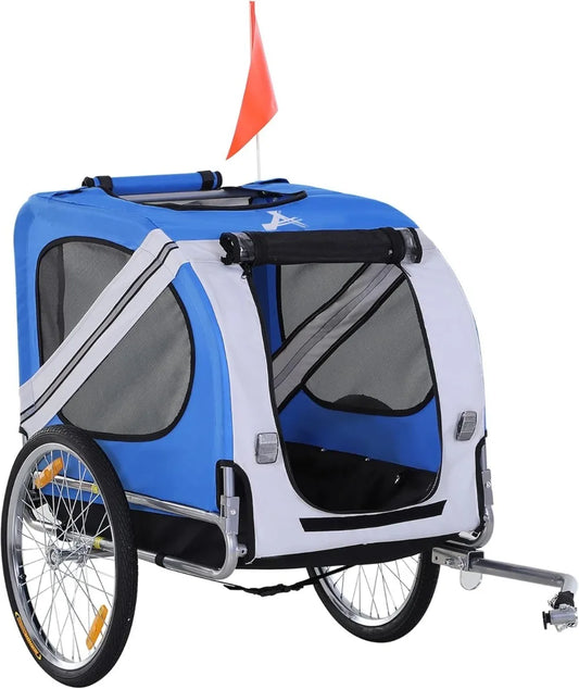 Dog Bike Trailer Pet Cart Bicycle Wagon Carrier Attachment with Large Wheels and Three Entrances
