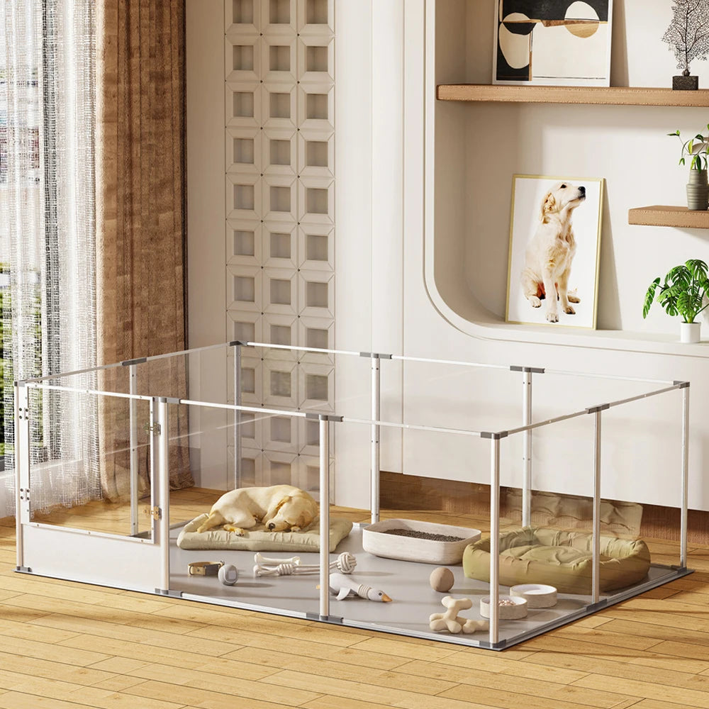 Extra Large 10 Panels Sleek Acrylic Dog Playpen Fence Pet Enclosure Fertility Cage Pet Whelping Box Playground