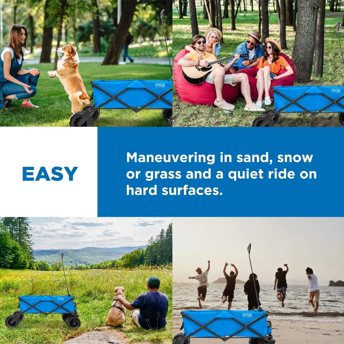 Wagon for Kids Push Pull Collapsible Stroller Folding Cart for Cargo | All Terrain | Beach Park Garden Sports & Camping