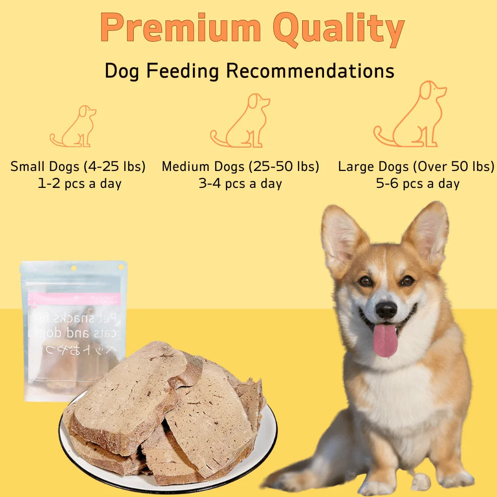 7.05oz/14.11oz(200g/400g) Beef Liver Slice, All Natural Ingredients, Natural Dog Treats, Healthy, Easily Digestible