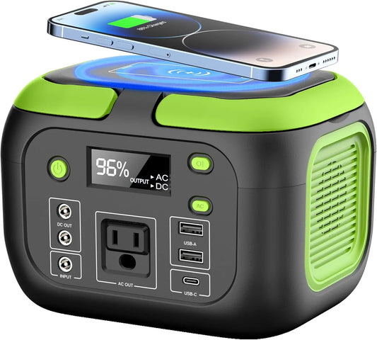 200W Portable Power Station 155Wh Solar Generator 42000mAh Power Bank with AC Outlet 110V DC USB QC3.0 for Outdoor Camping and RV Use