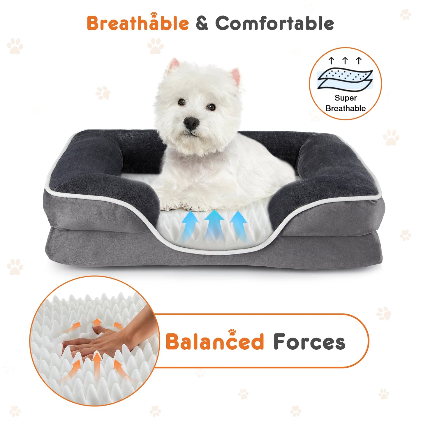 JHK Orthopedic Memory Foam Dog Bed for Small Dogs and Cats