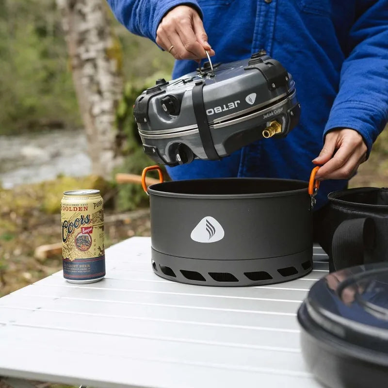 Jetboil Genesis Basecamp Backpacking and Camping Stove Cooking System with Cookware Set