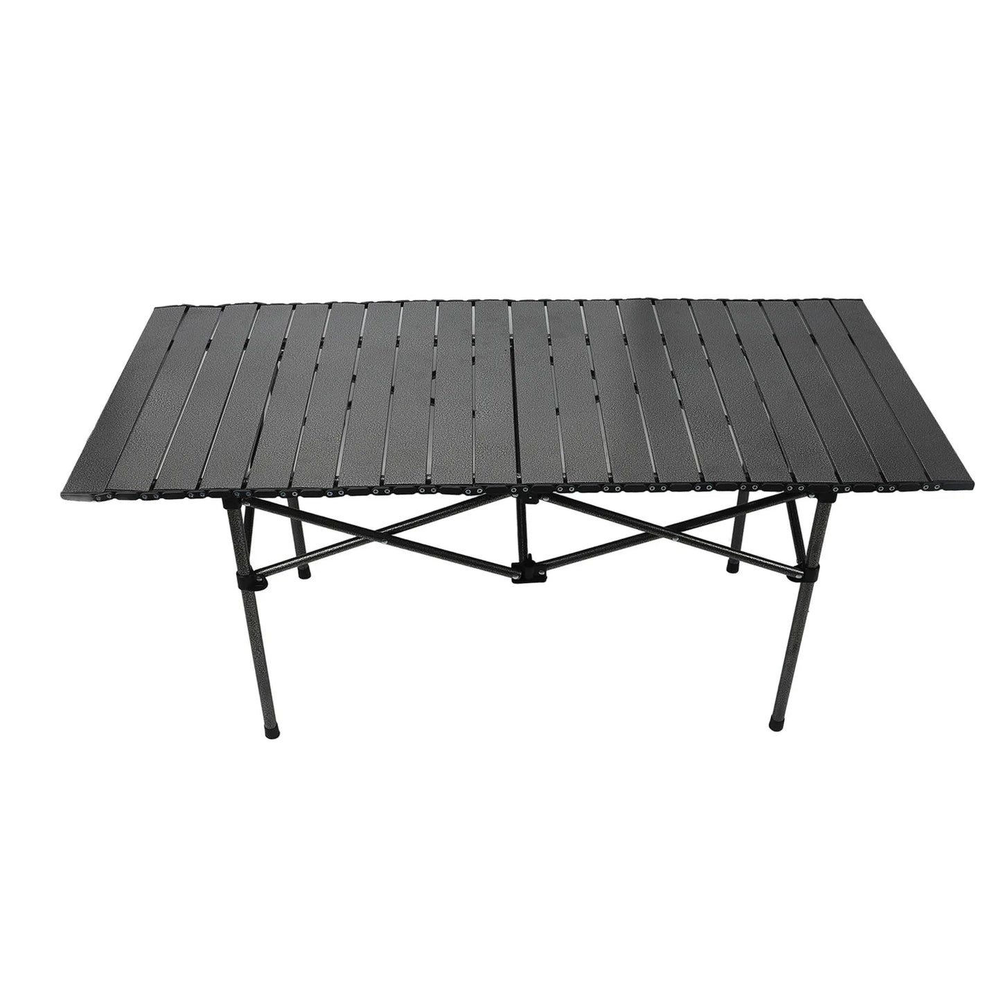 Folding Camping Table 47.24in Black Multi Functional Carbon Steel Portable Roll Up Outdoor Table with Carrying Bag for Outdoor