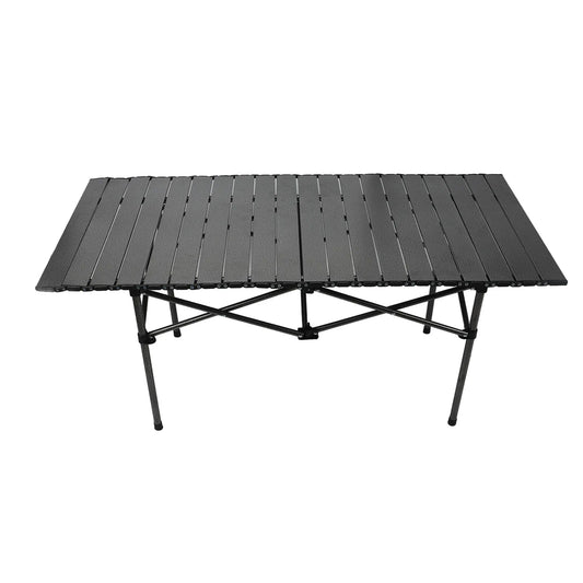 Folding Camping Table 47.24in Black Multi Functional Carbon Steel Portable Roll Up Outdoor Table with Carrying Bag for Outdoor