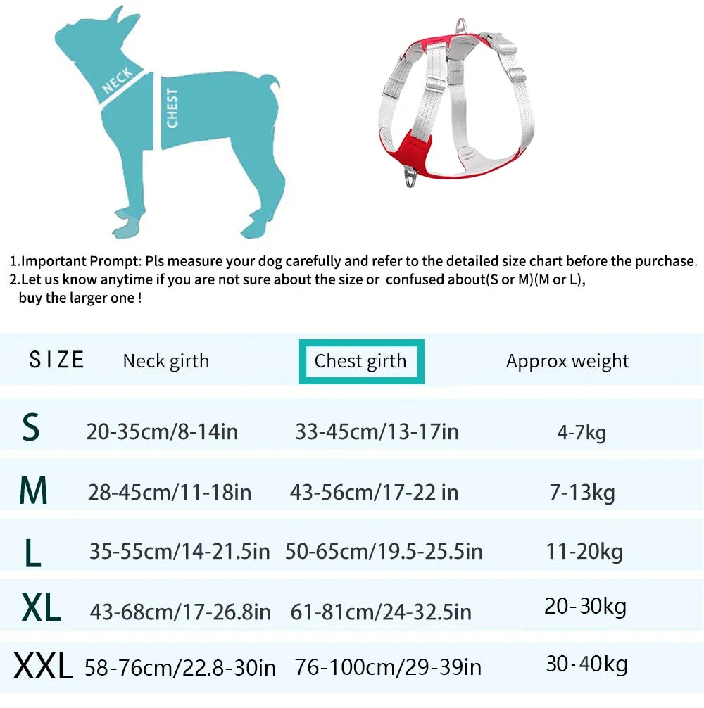 Adjustable Reflective Dog Harness Vest for Small Medium Large Dogs Outdoor Training