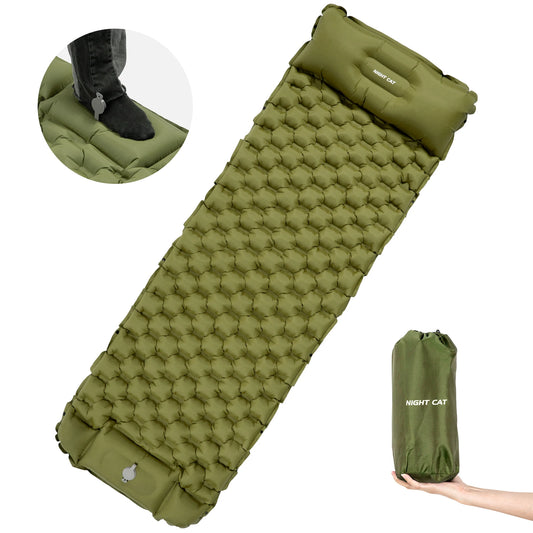 Waterproof Ultralight Air Mattress with Pillow Insulated Air Mat Outdoor Inflatable Sleeping Pad Lightweight TPU