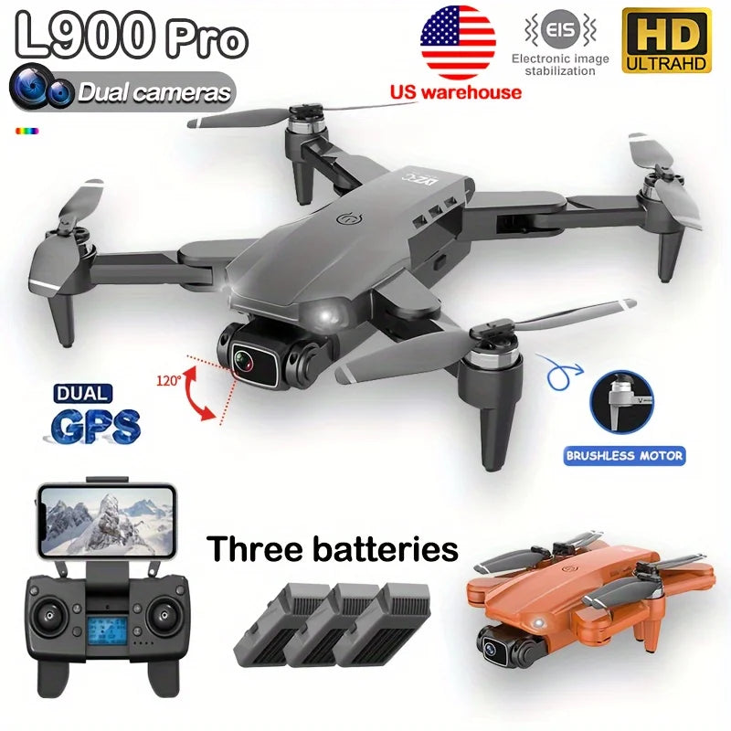 L900 Pro 4K Drone with 5G GPS HD Dual Camera Brushless Motor Foldable Quadcopter 1.2KM Range for Aerial Photography