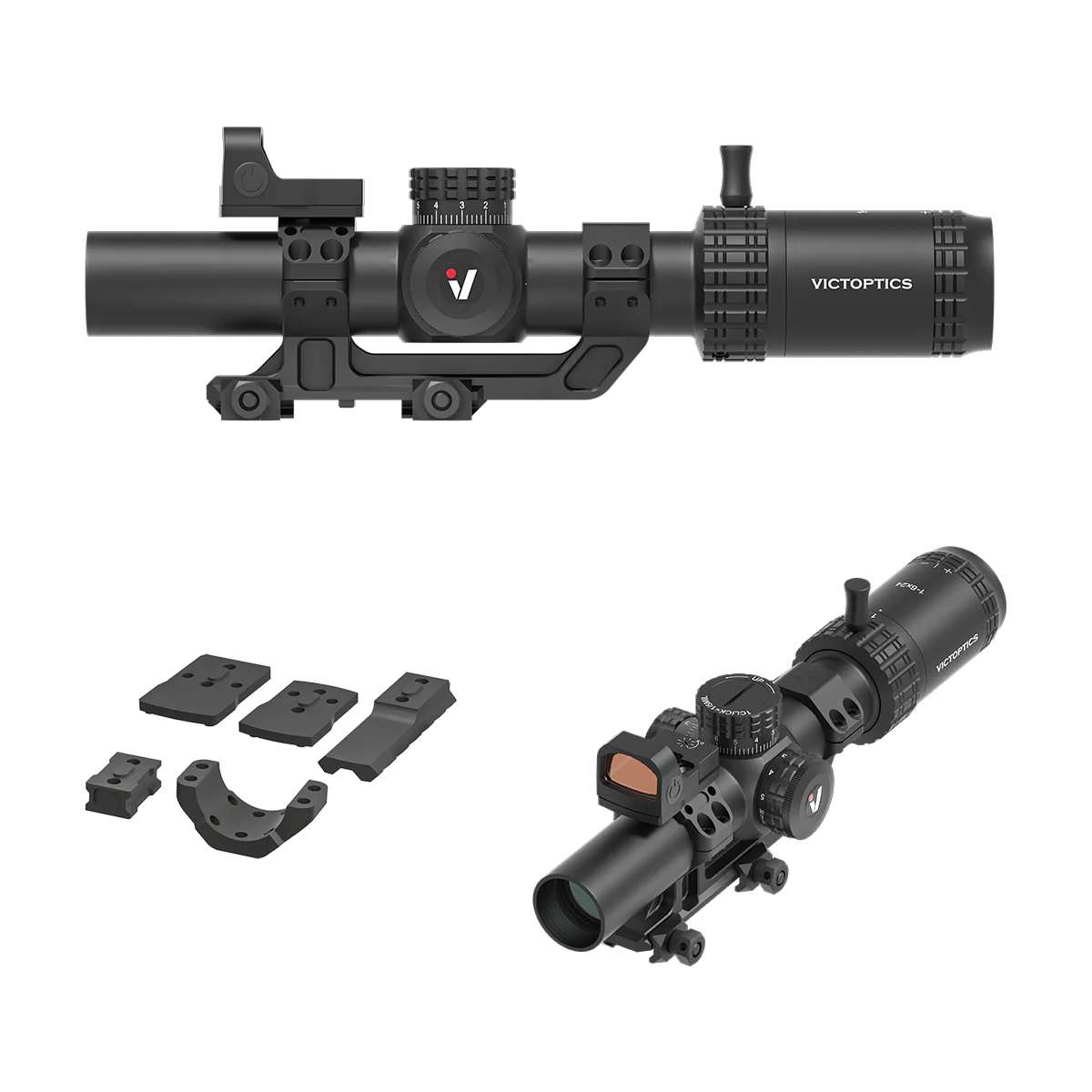 VictOptics S6 1-6x24 SFP Riflescope With Red&Green Illumination Turret lock System Wide Field of View Design For AR 15 .223 5.56