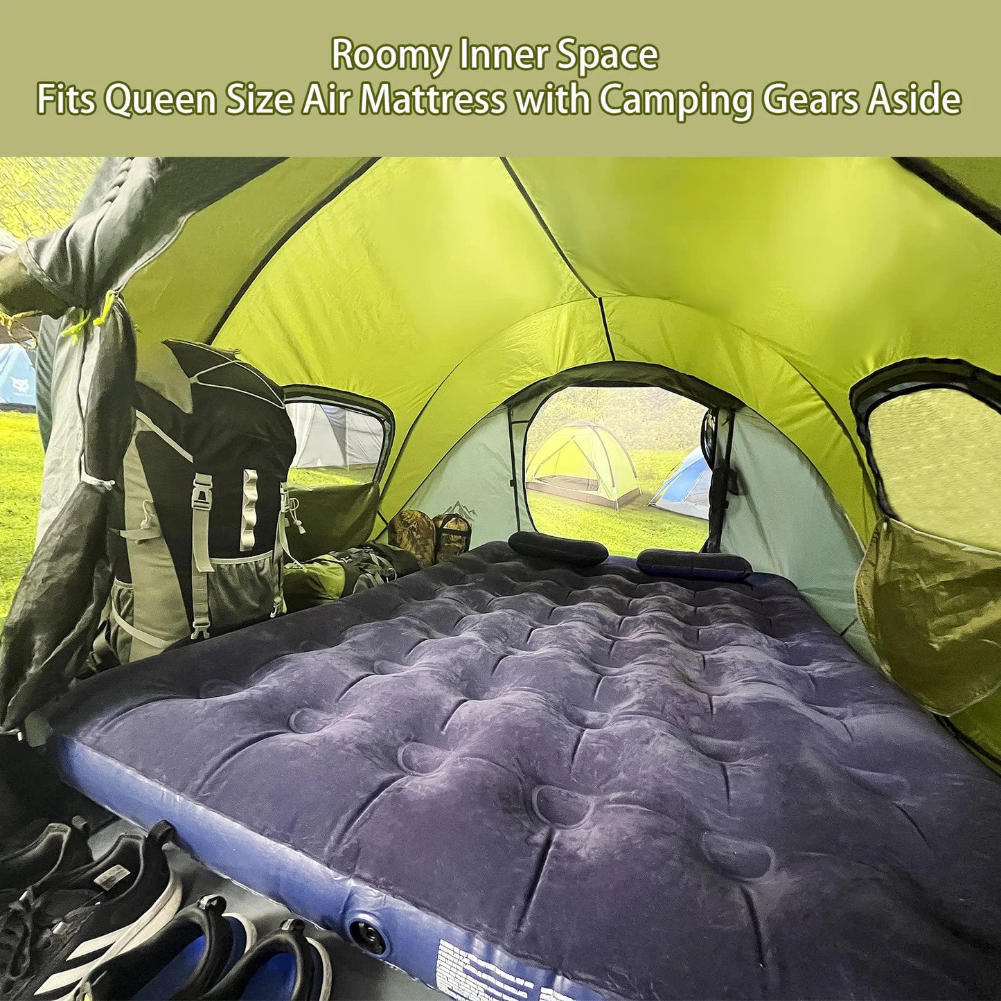 3 to 4 People Outdoor Throw Open Tent Automatic Pop Up Waterproof Family Tent for Camping and Hiking