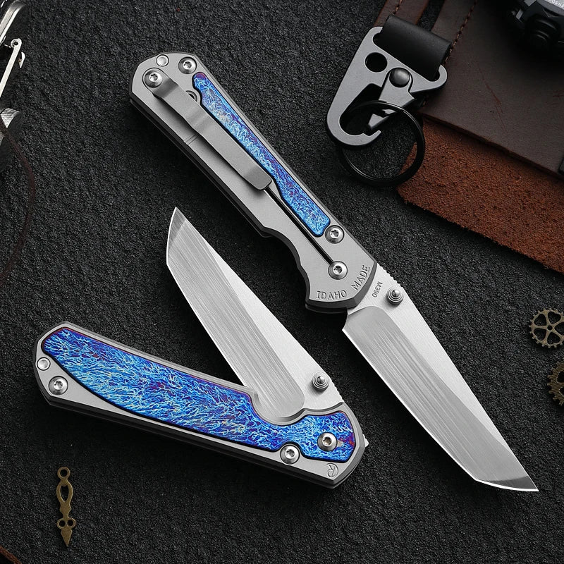 High Quality M390 Steel Folding Pocket Knife, Men's EDC Pocket Knife, Titanium, Outdoor Hiking Hunting, Camping Knife